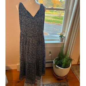 Lucky Brand Blue Floral Long Dress Sundress